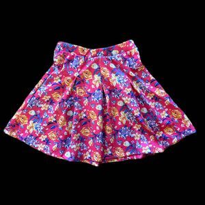 1st Kiss Girls Colorful Bold Floral Flower Pink A Line Skater Skirt size 14/16